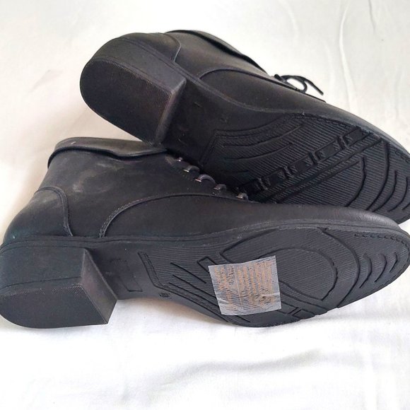 TOP Moda EC89 Womens Foldover Lace Up Low Chunky Heel Ankle Booties - Picture 4 of 10